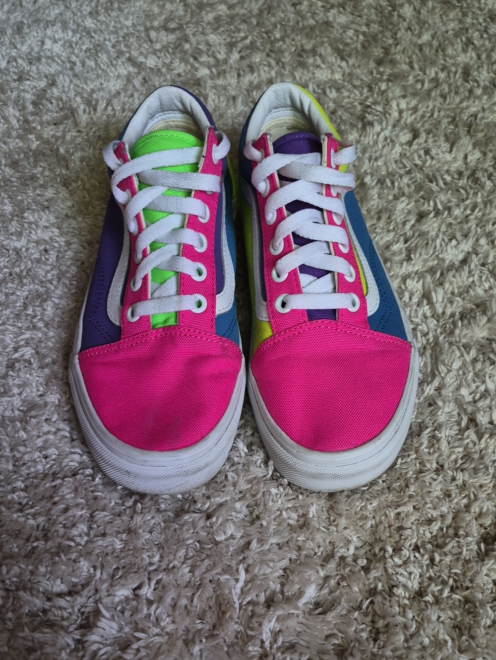 Vans Kids Low-Top Sneakers - Hot Pink, Neon Green & Royal Blue